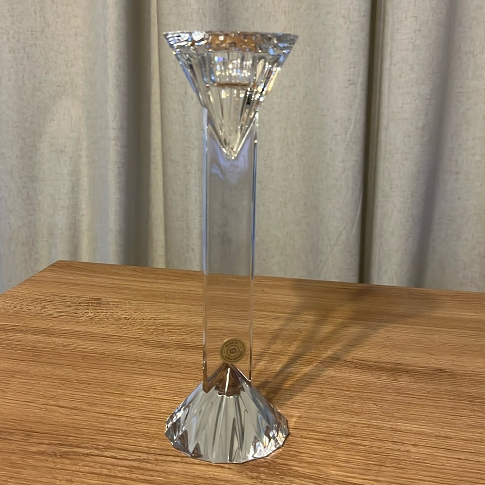 vintage lead crystal candle holder Made In The Czech Republic. 24% Pbo
